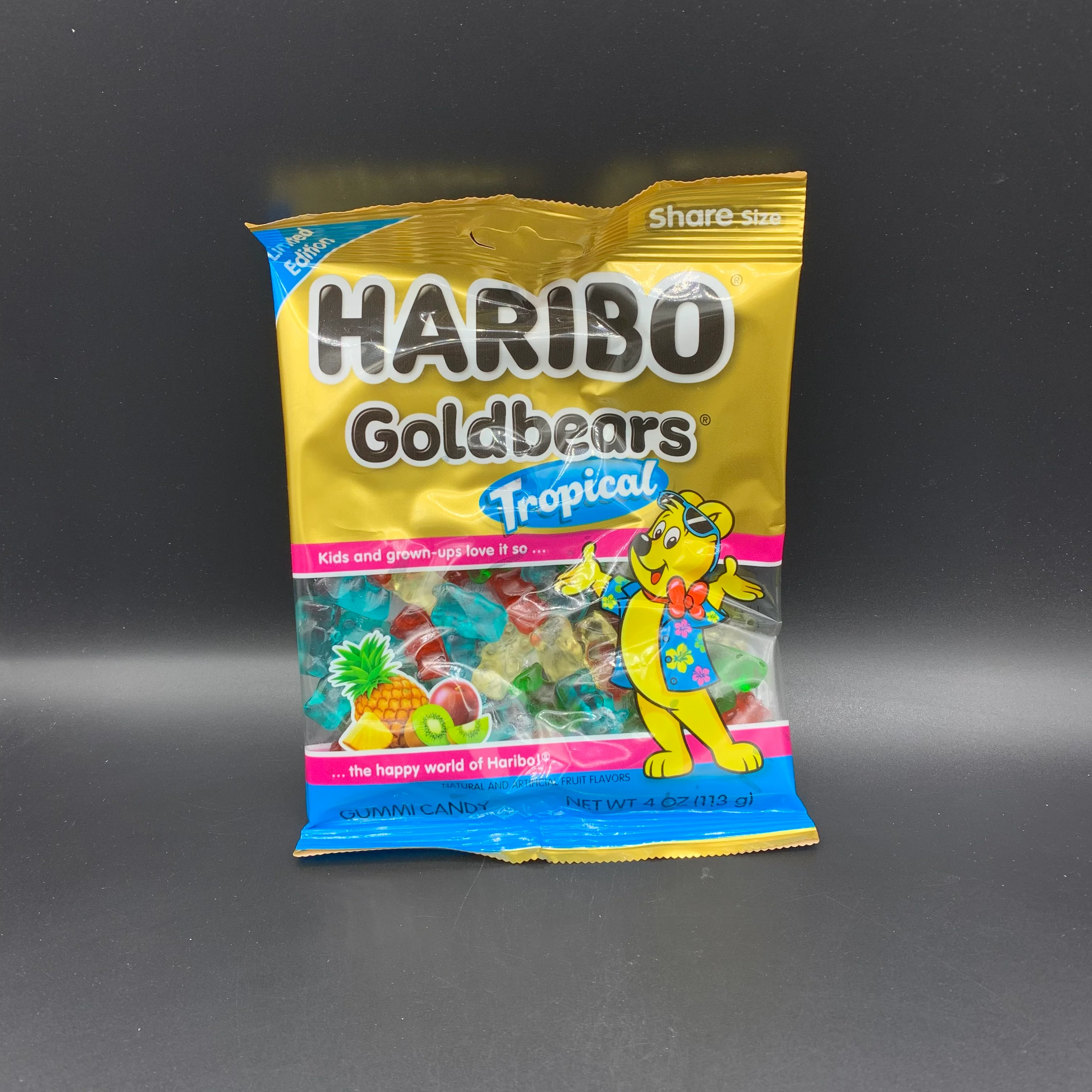 NEW Haribo Goldbears Tropical - Mixed Flavoured Gummy Candy, 113g (USA). LIMITED EDITION - Image 2