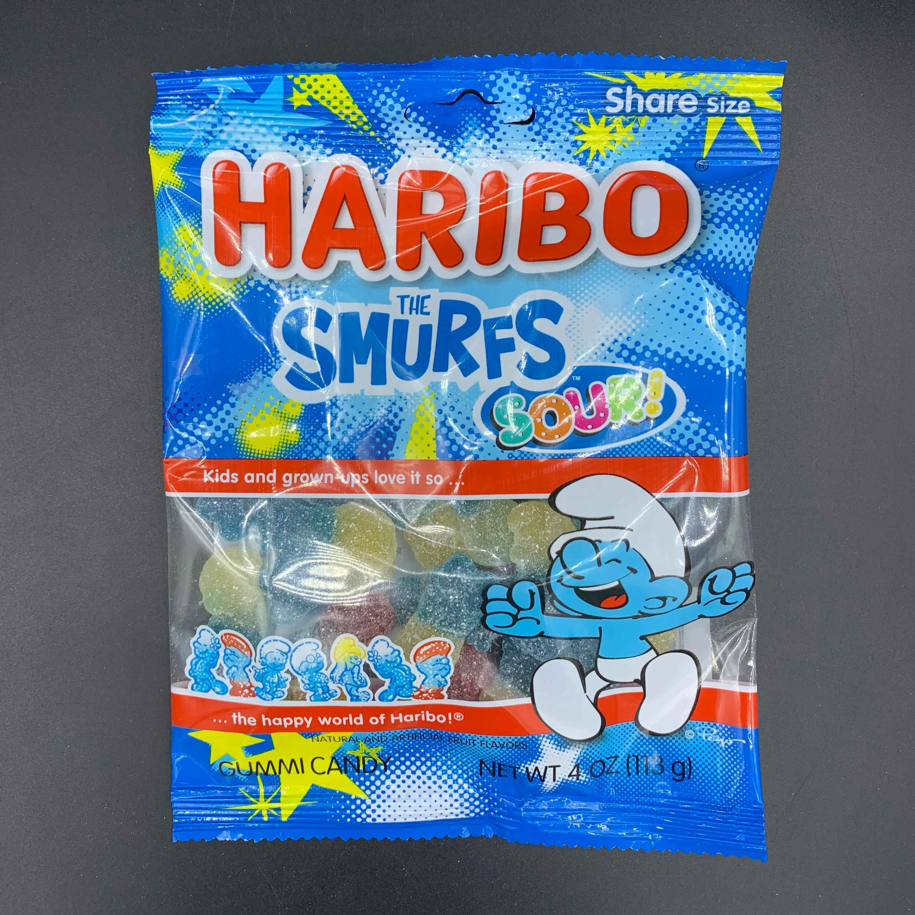 Haribo - Sour Smurfs Gummy Candy, 113g (USA) - Image 2