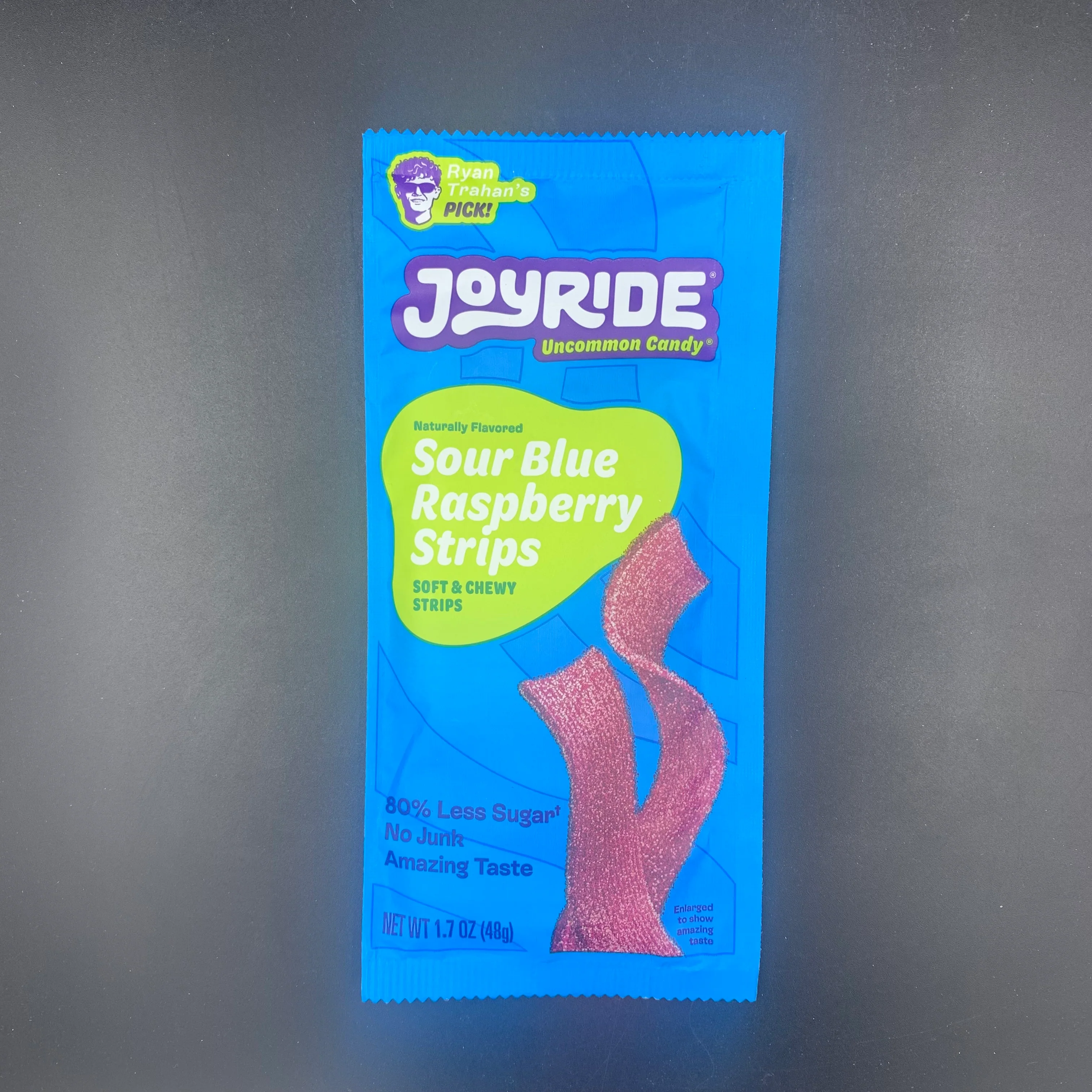 JoyRide - Uncommon Candy! Sour Blue Raspberry Strips, Naturally Flavoured. 80% Less Sugar, No Junk, Amazing Taste. 48g (USA) Ryan Trahan’s Viral Candy! - Image 2