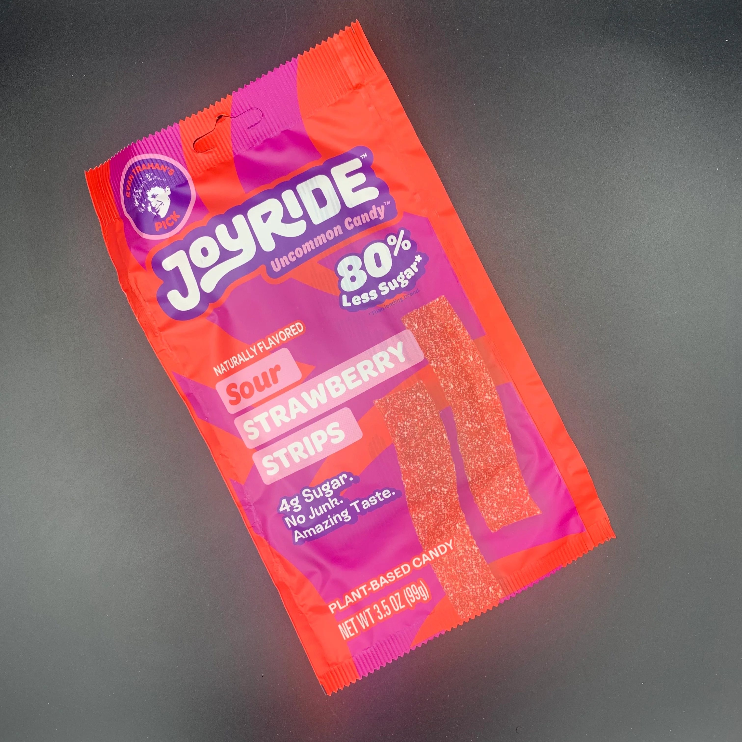 JoyRide - Uncommon Candy! Sour Strawberry Strips, Naturally Flavoured. 80% Less Sugar, No Junk, Amazing Taste. 99g (USA) Ryan Trahan’s Viral Candy!