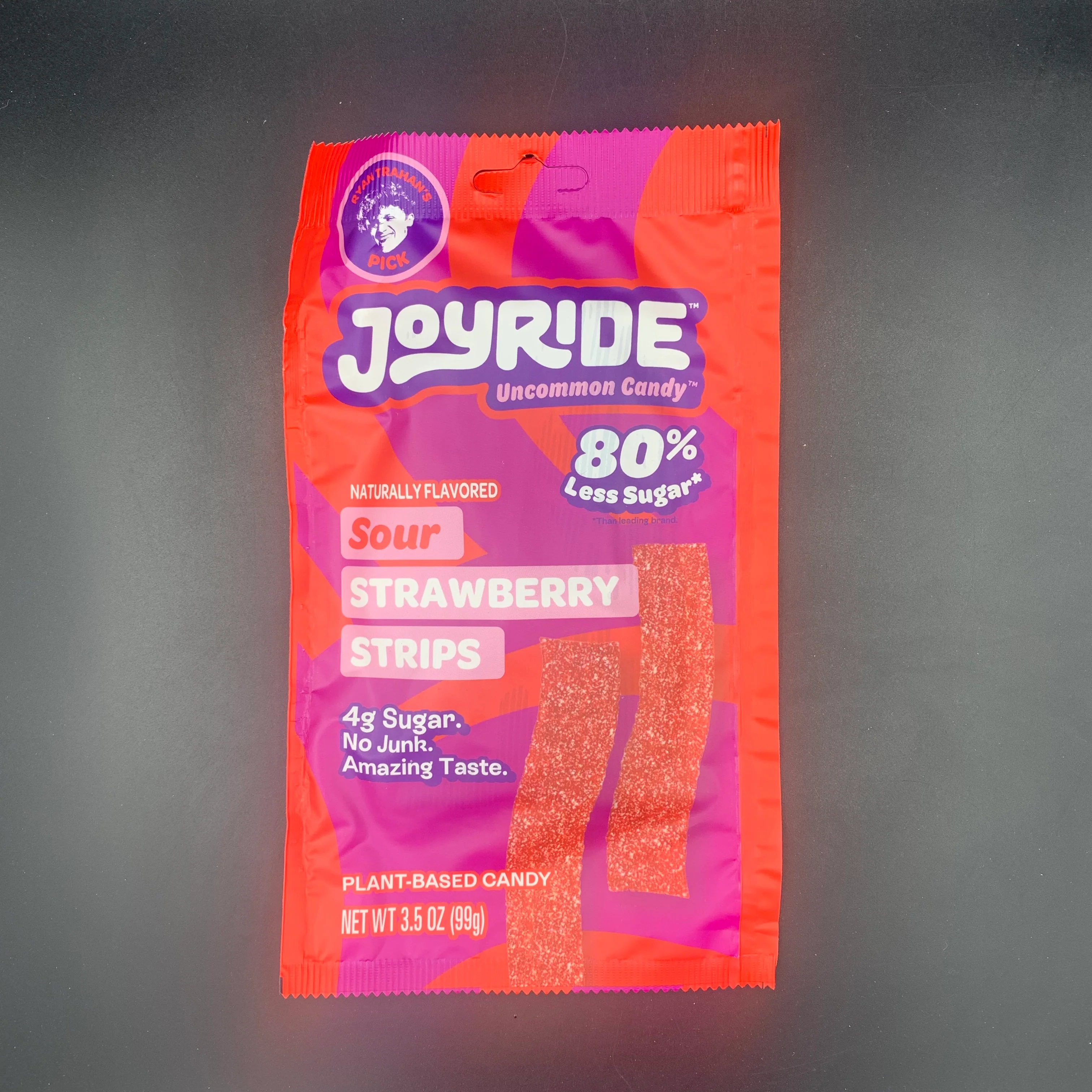JoyRide - Uncommon Candy! Sour Strawberry Strips, Naturally Flavoured. 80% Less Sugar, No Junk, Amazing Taste. 99g (USA) Ryan Trahan’s Viral Candy! - Image 3