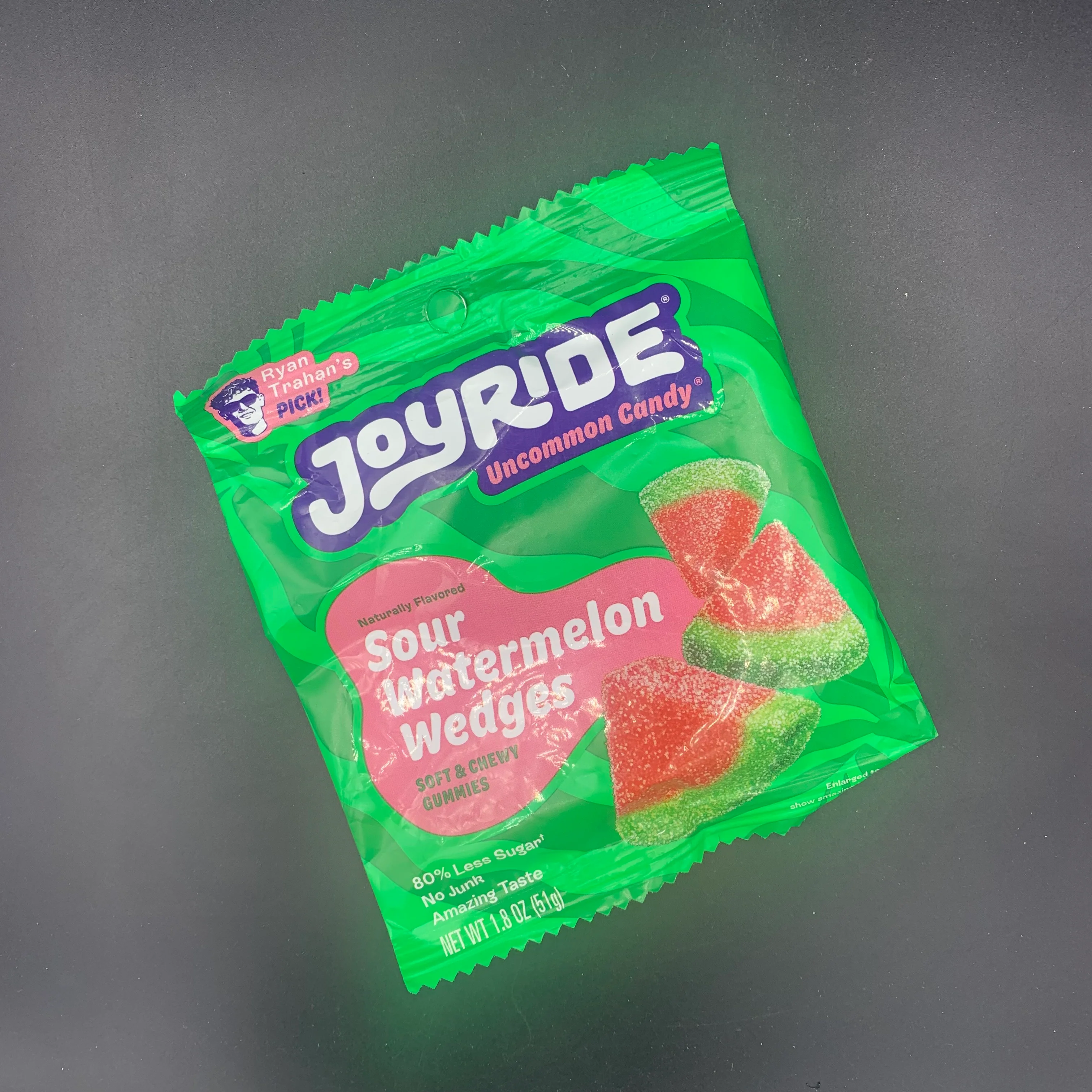 JoyRide - Uncommon Candy! Sour Watermelon Wedges, Naturally Flavoured. 80% Less Sugar, No Junk, Amazing Taste. 51g (USA) Ryan Trahan’s Viral Candy!