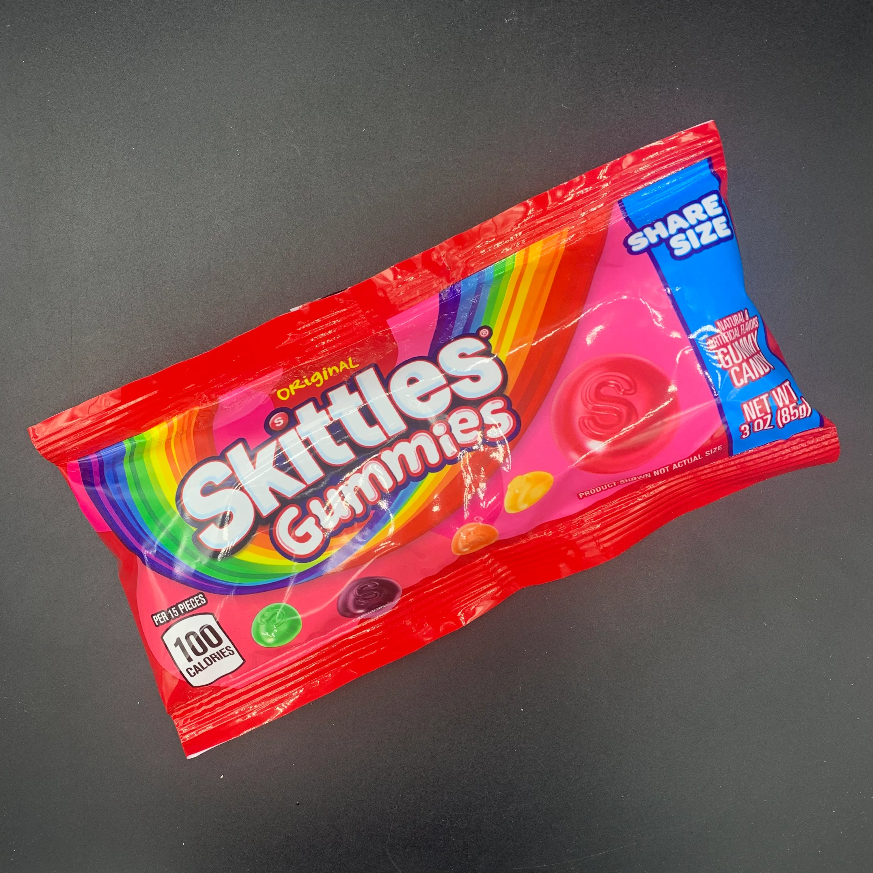 Skittles Gummies - Original, Mixed Fruit Flavours, Share Size, 85g (USA)